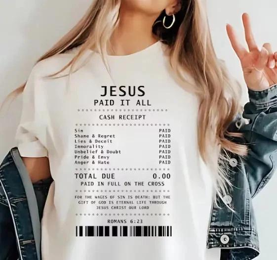 Jesus Paid It All  Shirt, Christian Worship Faith Religious Tee M
