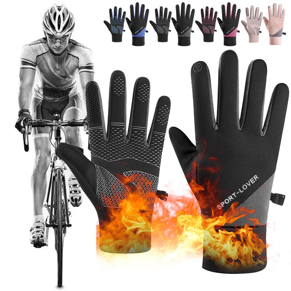 Autumn Winter Cycling Gloves Shockproof Anti-slip Windproof Warm Touchscreen Outdoor Hiking Skiing Riding Motorbike Gloves