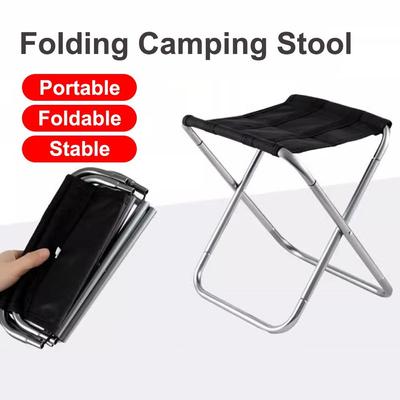 Hochfester faltbarer Campinghocker Stahlfußhocker Hocker Gartenparty Angeln Fußstütze