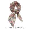 Bow Ties Plaid Pattern Long Silk Scarf Cravat Printed Flower Scarf Wrap Hair Band Long Ribbon Scarves Neckerchief Decoration