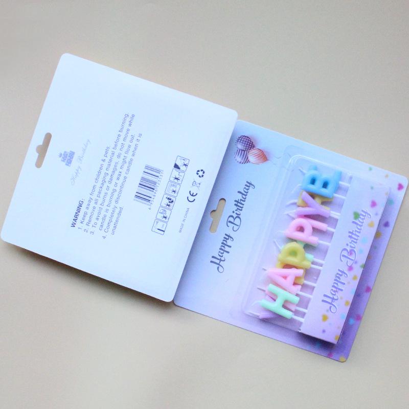 Birthday Party Colorful English Letters HAPPY BIRTHDAY Candles Romantic Party Candy Color Decoration