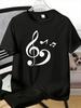 Unisexs Tee Heart Shaped Music Note Symbol Graphic Print Cotton Short Sleeve Male Casual Streetwear Outdoor Daily Basic Fashion Top
