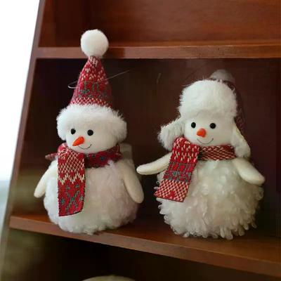 Boneco de Neve de Pelúcia de Natal Pingente Decoração de Árvore de Natal Lindo Pingente Cena Decorar Enfeites para Pendurar na Árvore de Natal