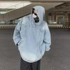 Unisex Retro Washed Denim Hooded Jacket: Trendy, Casual, Versatile Sweater for Men & Women