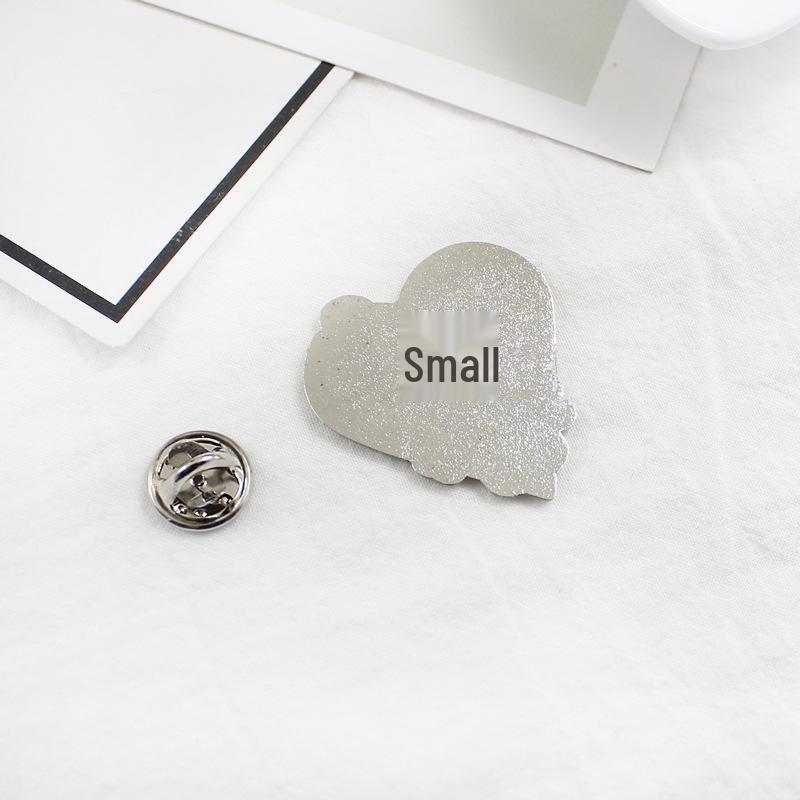 Heart & Ghosts Drip Oil Brooch: Black Rose & Coffee Cup Design