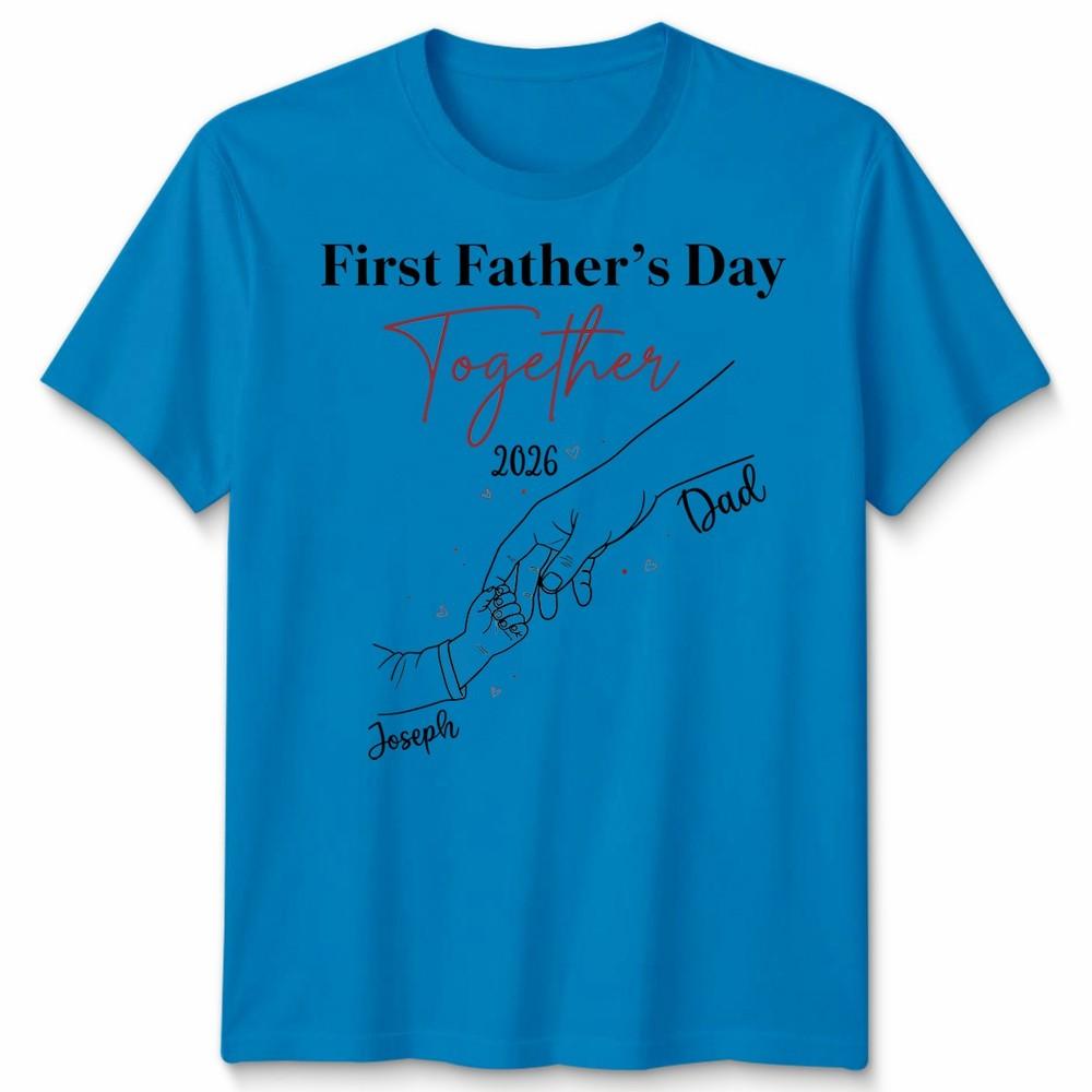 First Fathers Day Matching Unisex Tshirt Daddy Fistbump Apparel