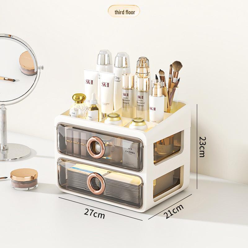 

Пылезащитный прозрачный акриловый ящик для хранения косметики - большой емкости настольный органайзер для средств по уходу за кожей