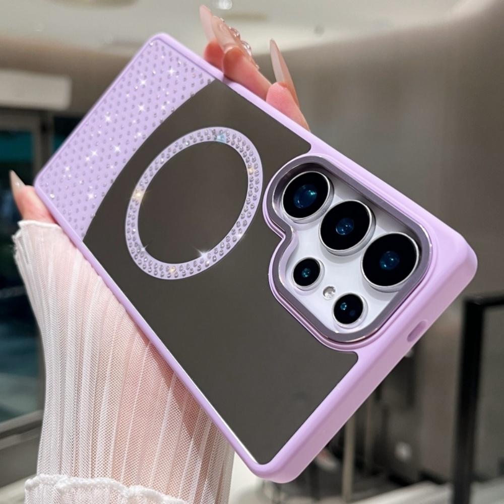 Stylish Flash Diamond Colored Mirror Magnetic Case for Samsung S25 S26 S23 S22 S24 Ultra Plus FE A55 A56 A35 A25 A15 A26 Cover