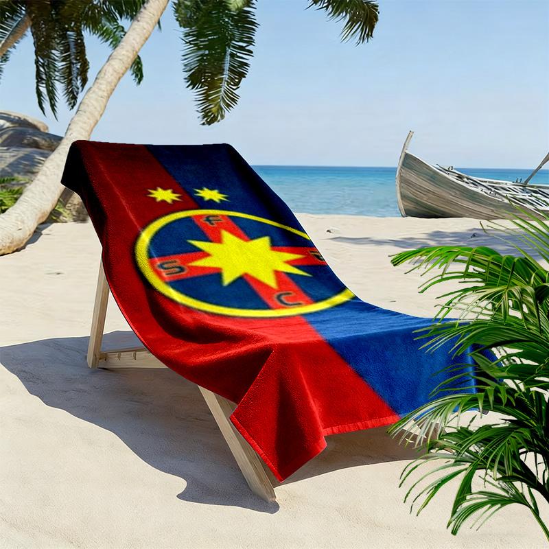 Fcsb Steaua Print Beach Towel, Large Soft Quick Dry Towel for Beach Camping Swimming