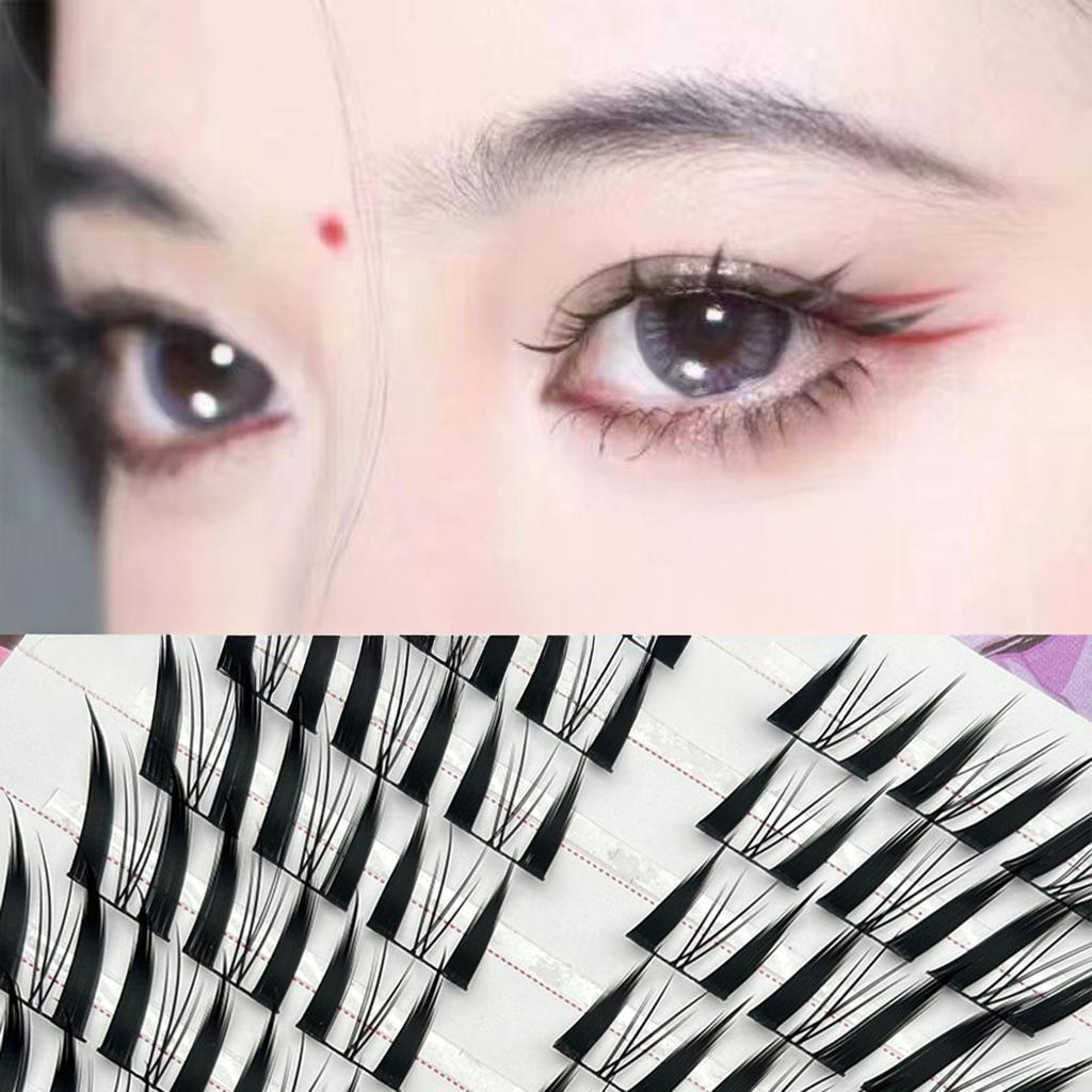 C Curl Black False Eyelashes Lightweight Comfortable DIY Curling Eyelash Clusters for Stage and Daily Makeup