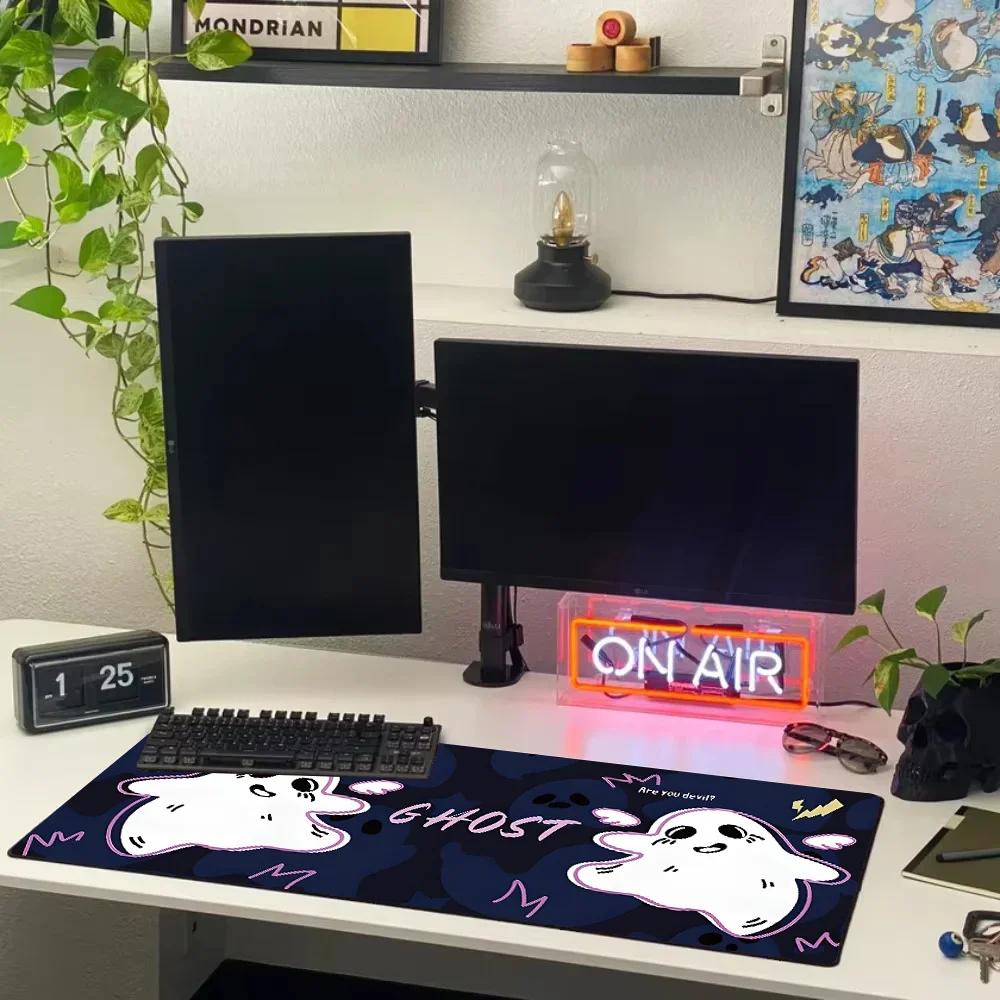 XXL 900x400x4mm Mouse Pad DeskMat Rubber Ghost Mouse Pad Large Keyboard Mousepad Kawaii Room Decoration Carpet Desk Accessories
