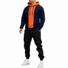Men's Color Block Hoodie and Sweatpants Set Versatile Casual Athletic Tracksuit for Daily Wear