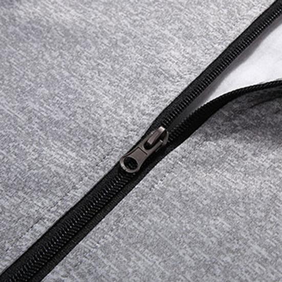 1 Set Jacket Pants Set Solid Color Zipper Autumn Winter Ribbed Cuff Coat Drawstring Pants for Daily Wear