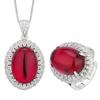Autumn And Winter Jewelry European Simulation Pigeon Blood Red Corundum Plain Surface Retro Set Main Stone 13 * 18