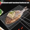 Picnic Party BBQ Grilling Basket - Stainless Steel Non Stick, Fish/Vegetable/Steak, Barbecue Gadget, Mesh BBQ Rack