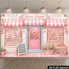 2D Sweet Shoppe Backdrop Pink Candy Shop Photography Background