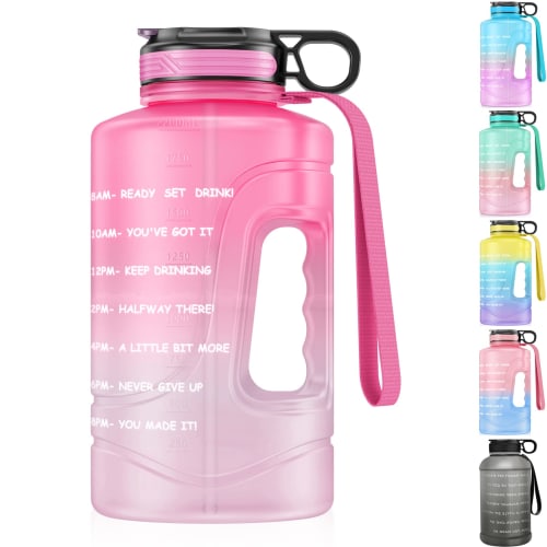 Ambertech Large Capacity Water Bottle, 2.2L Sports Bottle, Half Gallon, with Straw, Leak-Proof Wide Mouth, BPA-Free, with Handle, Ideal for Gym, Cycli