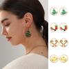 Elegant European & American Christmas Tree Stud Earrings - High-End Stainless Steel, Light Luxury Design.