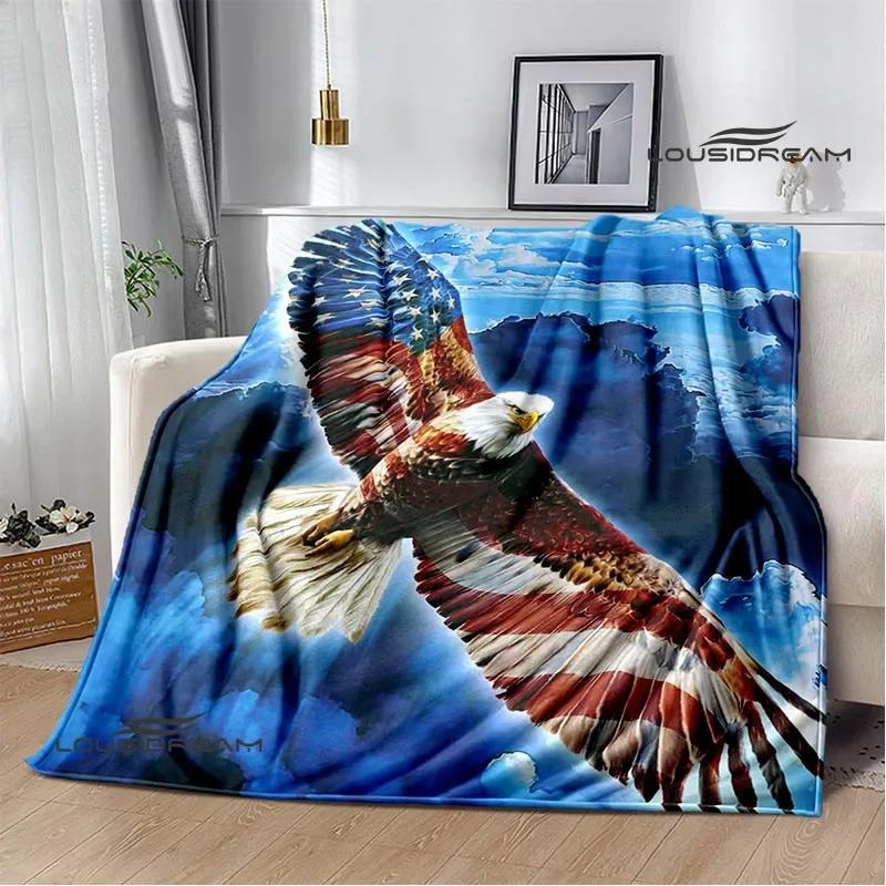 3D Eagle Printed Blanket Picnic Blankets Flange Warm Blanket Soft and Comfortable Blanket Bed Linings Birthday Gift