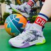 Trendy Fashion High-top Sports Shoes Boys Middle-aged and Older Children Basketball Shoes High-quality Students Breathable Casual Running Trendy Shoes
