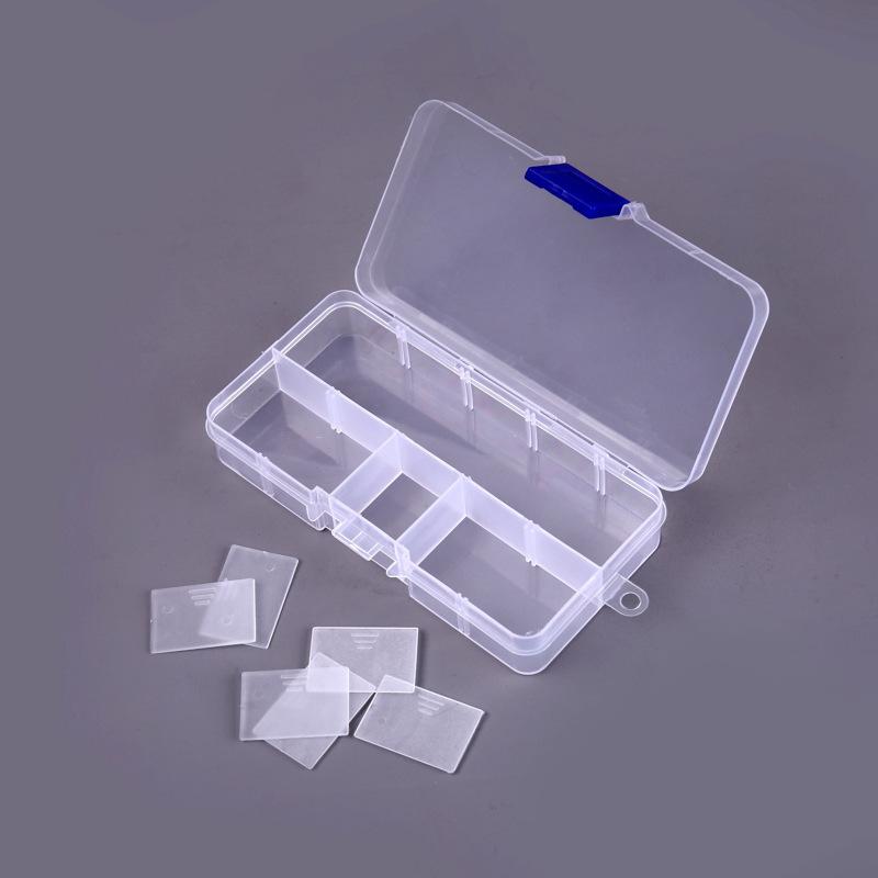 10 Slots Plastic Storage Organizer Container Jewelry Organizer Box with Adjustable Dividers for Beads Crafts Jewelry DIY