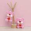 Adorable Pink Strawberry Bear Plush Keychain Soft And Cute Toy For Bag Or Purse Decoration