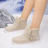 Ankle Boots Women 2024 Winter Warm Snow Boots Solid Color Round Head Design Comfortable Flat Heels Women Boots Size 36-43