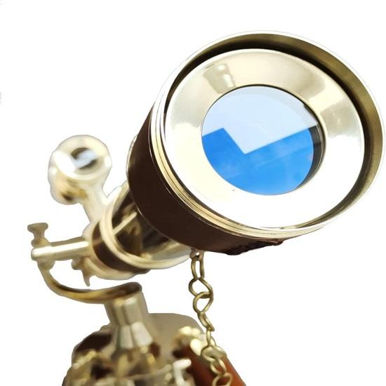 Brass Telescope On Adjustable Tripod Nautical Decor