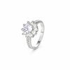 Elegant Zircon Flower Ring: Fashionable High-End Women's Jewelry