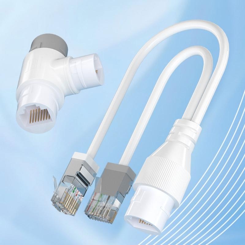 Practical Waterproof Ethernet Splitter ABS Texture Supports 2 Devices Simultaneous Connection for Indoor Outdoor Use