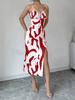 Spring/Summer New Arrivals USA Ins Style Printed Leopard Print Strappy Dress