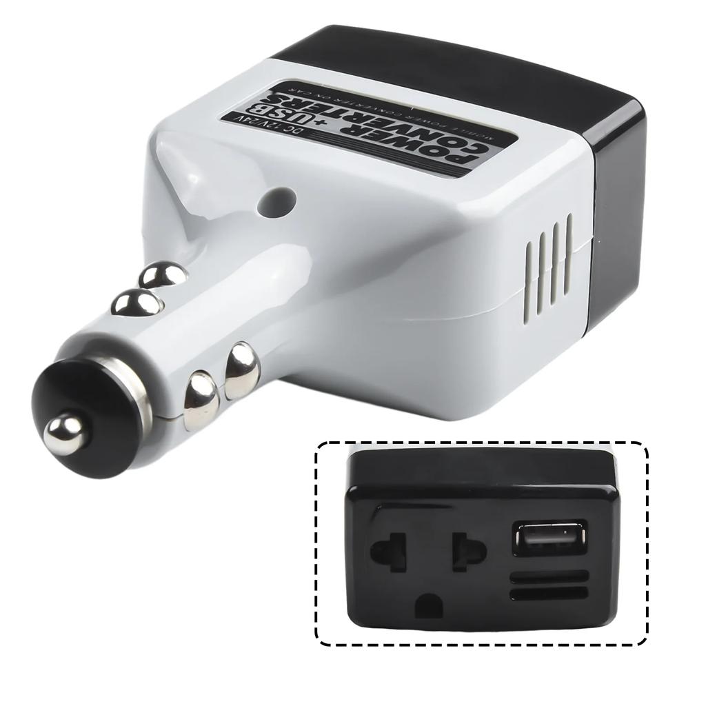 Adaptéry do auta s měničem 12V/24V na 220V DC na AC, měnič, USB zásuvka, nabíječka, univerzální výkonové transformátory