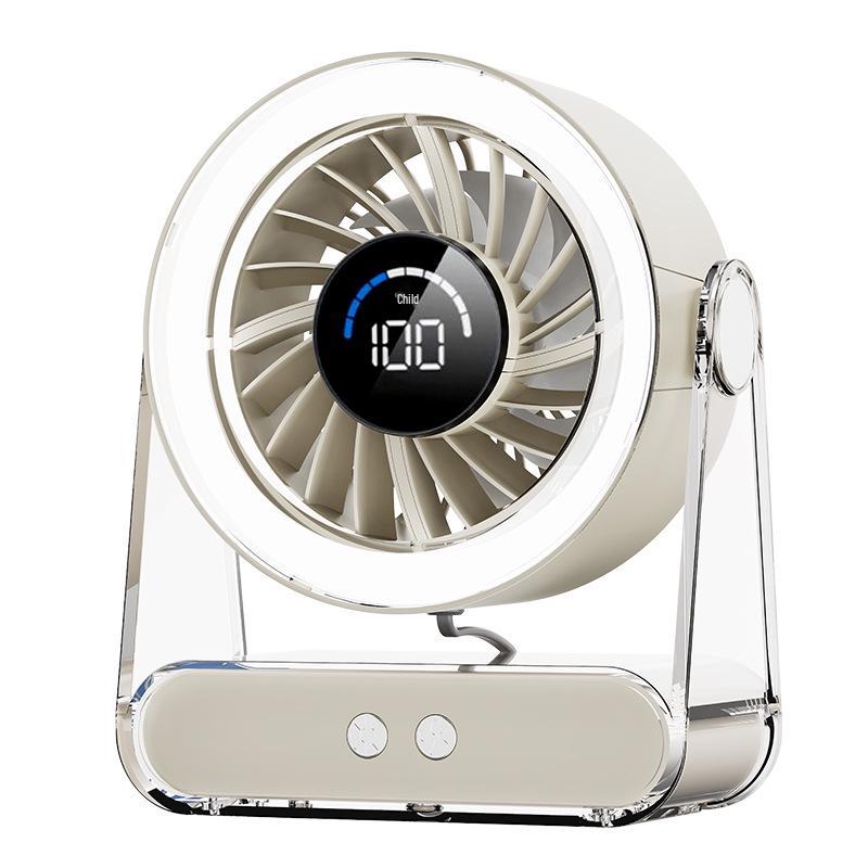 Compact USB Desktop Fan with Digital Display & Remote Control – Quiet Cooling for Dorms and Offices