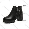 Fashion Comemore High Heels Ankle Boots for Women Spring New Fashion Thick Heel Pu Leather Platform Short Booties Ladies Zipper Botas
