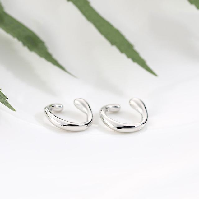 Fake Piercing Earcuff Double Circle Ear Cuff Faux Earrings for Women Man Hiphop Vintage Cuffs Earclips Accessories Korean Fashio