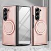 PU Leather Cases for Samsung Galaxy Z Fold 7/6/5/4/3 Built-in Screen Protector Cover Magnetic 360 Rotatable Ring Stand Holder