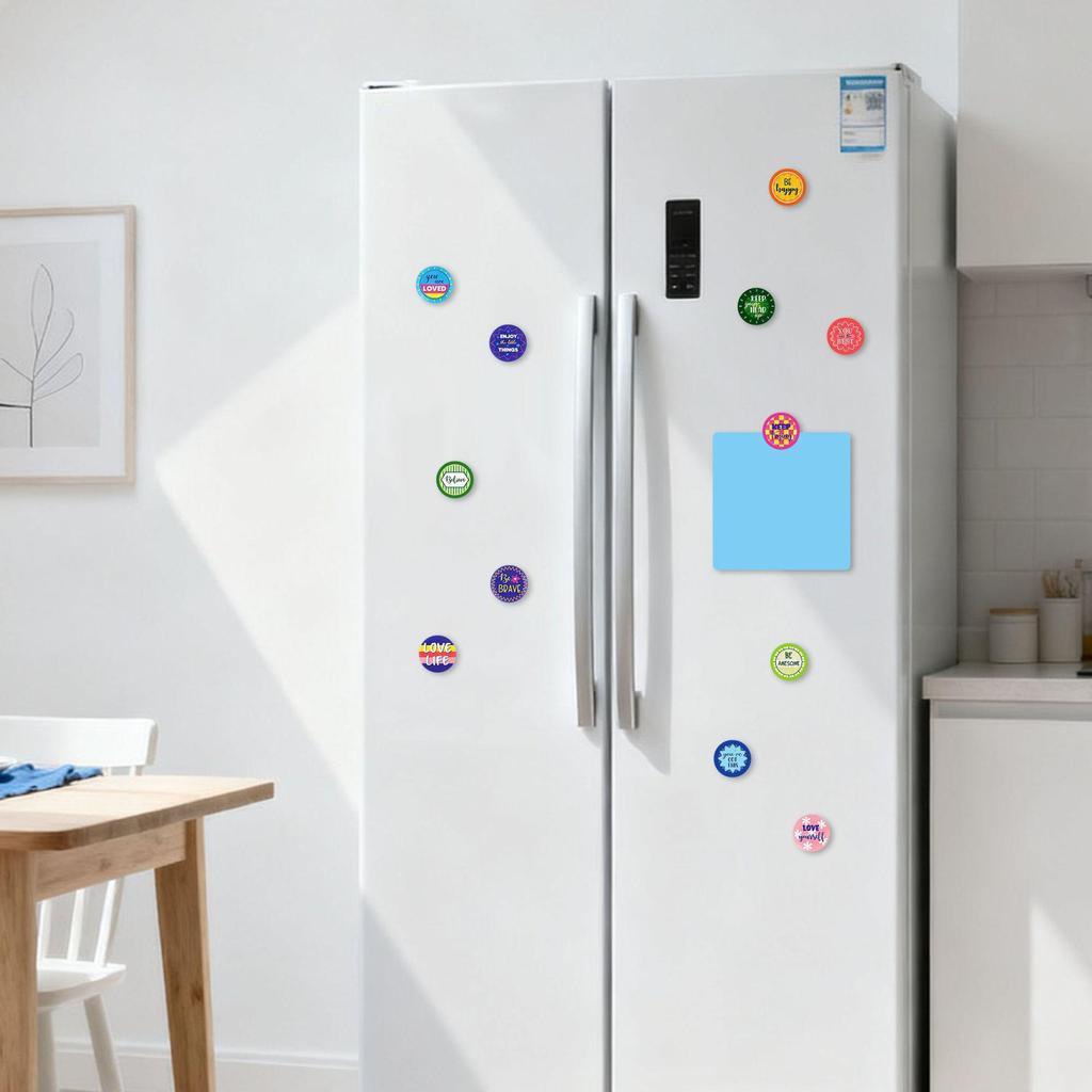 Colorful Motivational Phrase Glass & Magnetic Refrigerator Home Décor Stickers