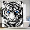 Modern Bathroom Decor: Black White Tiger Print Shower Curtain for Wet Areas In Home Decoration 180x240cm