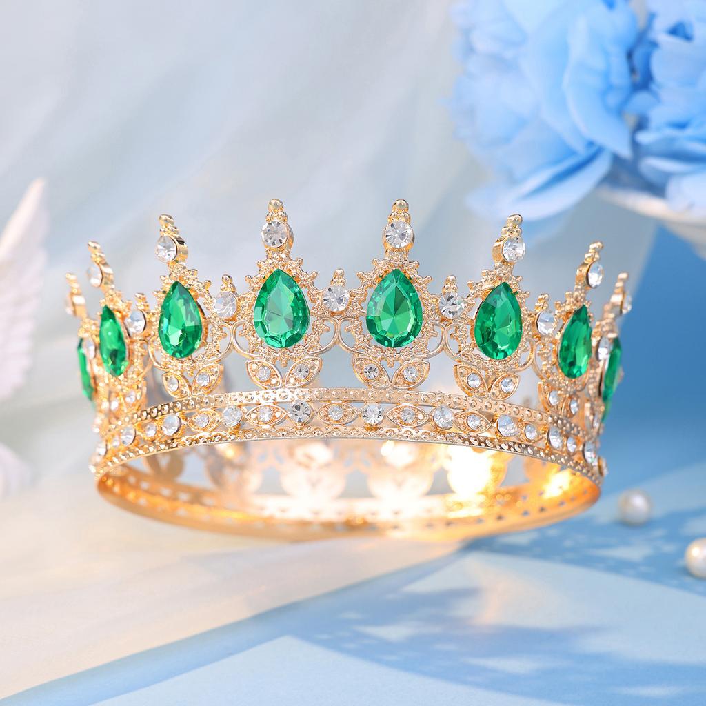 Fashion Crystal Rhinestone Round Tiaras And Crowns For Bride Women Queen Princess Diadems Girls Wedding Hair Accessories
