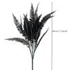 Halloween Black Artificial Plant Vine Eucalyptus Persian Fern Leaf Plastic Fake Flower Grass Home Party Garden Decor Photo Props