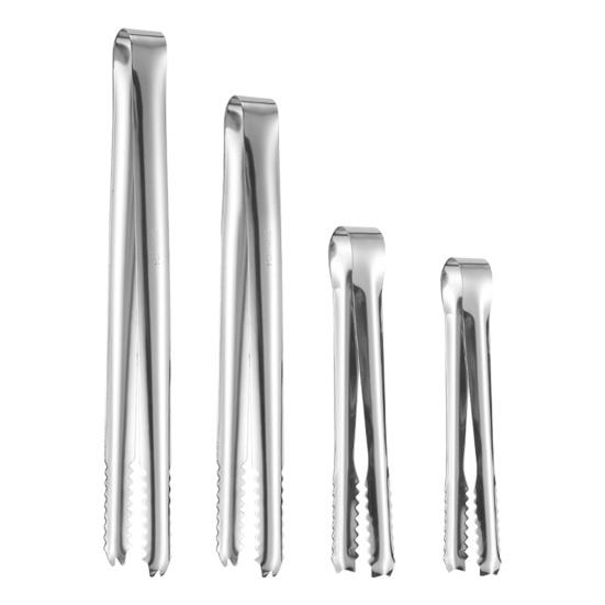 Stainless Steel Ice Tongs with Serrated Grip Heavy-Duty Food Clips for Bars Restaurants Rust-Proof Kitchen Utensils for Ice Cubes Sugar Snacks