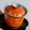 Pure Handwriting Ceramic Tea Tureen Teacup Small Capacity Handmade Porcelain Gaiwan Tea Bowl Beauty Tea Infuser Chinese Teaware