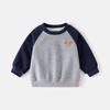 Boys Raglan Sleeve Sweatshirt Embroidered Pullover Loose Fit Casual Spring Top Fashion Clothing for Toddler and Kids