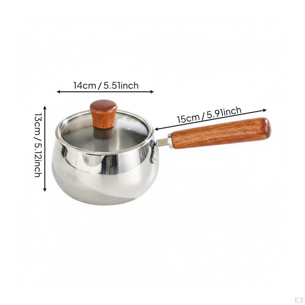 Infant Nutrition Pot Cooking NonCoated Stainless Steel Milk Heating Easy to Clean Mini Saucepan