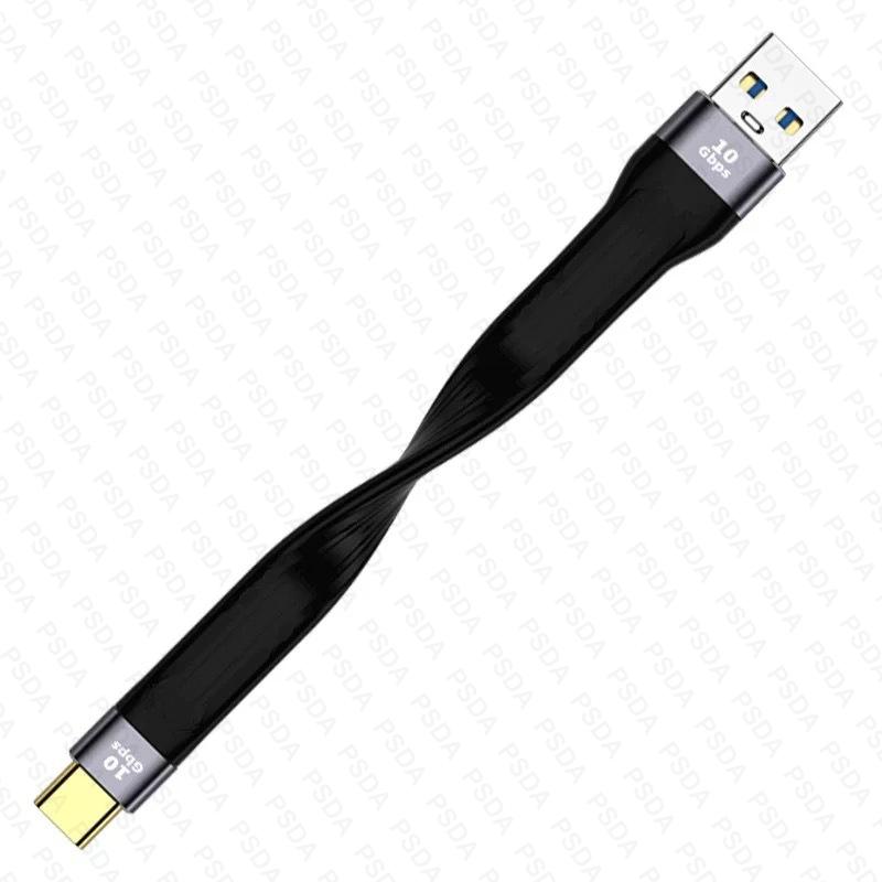 4.0 C Male To 90° Angle C Male Data Short Cable 240W USB Type C 4.0 PD Fast Charging Flat Flex Cable for Smartphone Power Bank