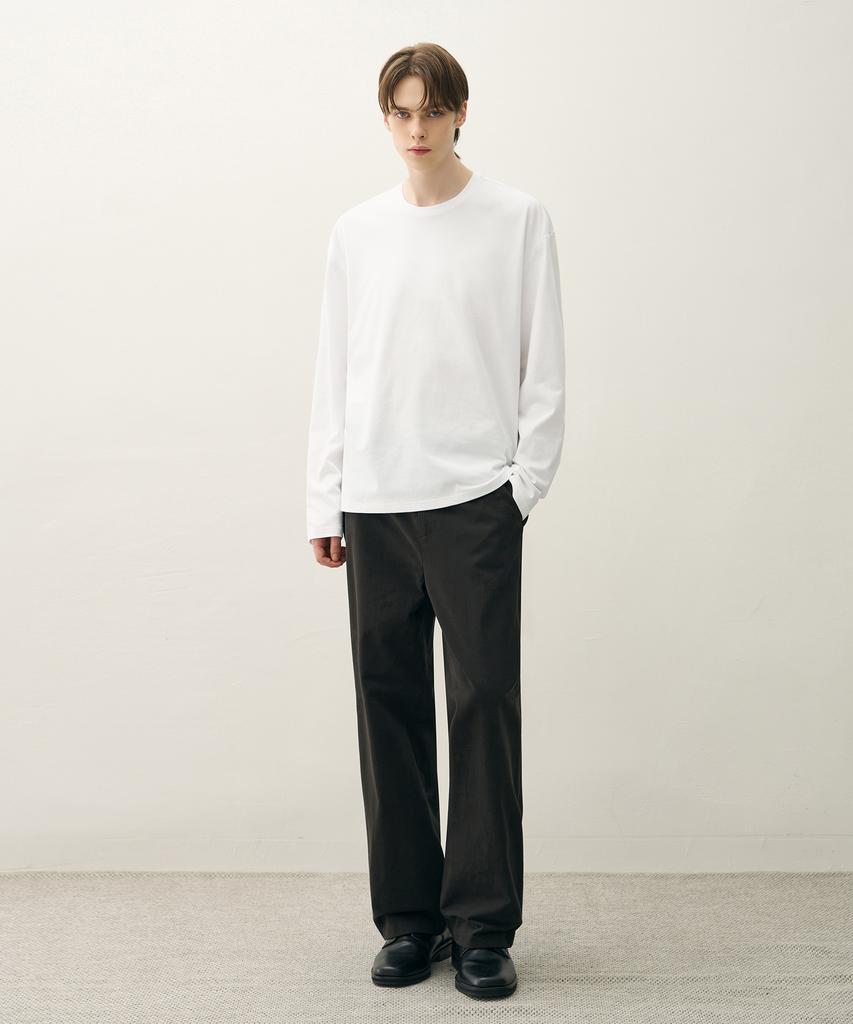 DRAW FIT Hail Cotton Crop Long Sleeve T-Shirt [White]