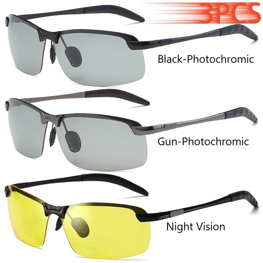 KKJOY Photochromic Polarized Sunglasses UV400 - Day Night Vision Driving Fishing Chameleon Eyewear