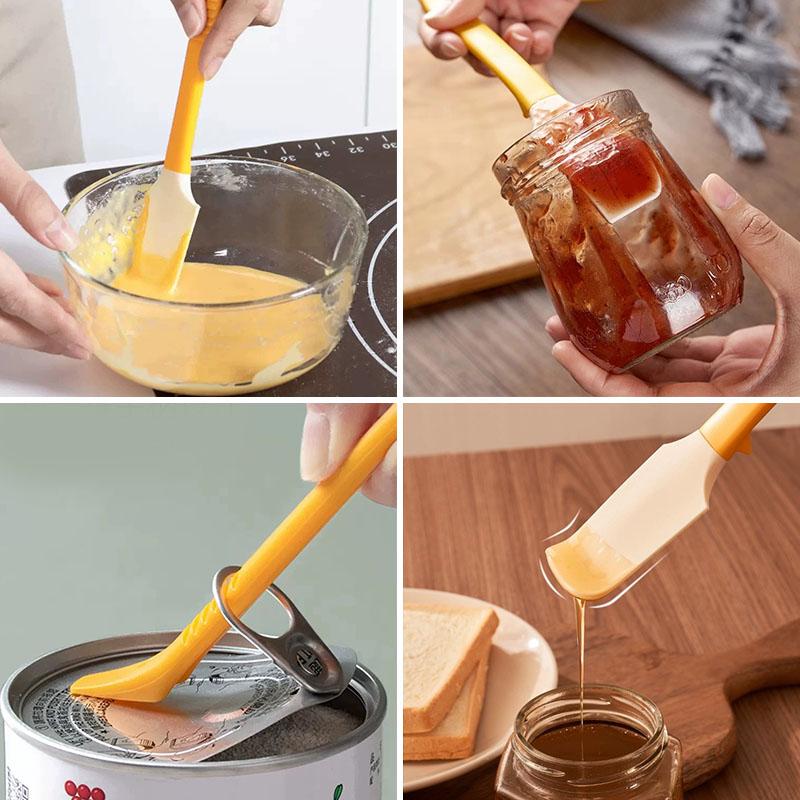 2 Stück gebogener Silikonschaber, Sahneschaber, Kuchenmarmelade, Honigschaber, Backwerkzeug, hochtemperaturbeständig, Küchenbackwerkzeug