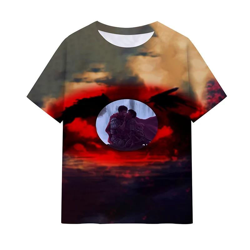 T-shirt Anime Berserk Stampa 3D Uomo Donna Hip Hop T-shirt Estive Girocollo Manica Corta Top Bambini Harajuku T-shirt Abbigliamento Uomo