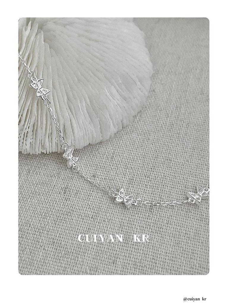 Cuiyan S925 Silver Korean Butterfly Bracelet - New Sweet & Fresh Jewelry for Women & Best Friends (2025)